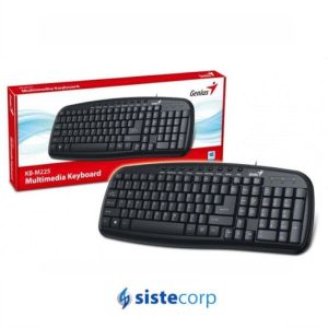 TECLADO GENIUS MULTIMEDIA USB NEGRO KB-M225-USB - Imagen 1