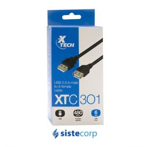 CABLE USB 2.0 MACHO A A HEMBRA A (1,8M) XTECH (XTC-301) - Imagen 2