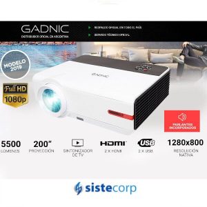 PROYECTOR PROFESIONAL GADNIC IRON STYLE 5500 LUMENS HDMI USB - Imagen 2