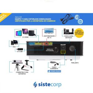 PROYECTOR PROFESIONAL GADNIC IRON STYLE 5500 LUMENS HDMI USB - Imagen 3