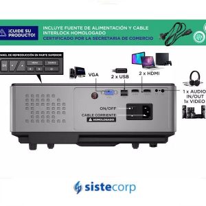 PROYECTOR LED GADNIC FULL HD 7000 LUMENES (PROJ038W) - Imagen 3