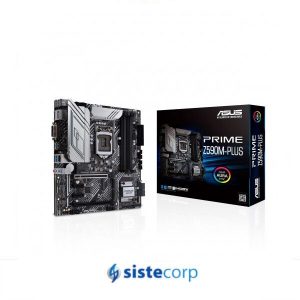 PLACA MADRE ASUS S1200 PRIME Z590-M PLUS BOX M-ATX (90MB1690-M0AAY0) - Imagen 1