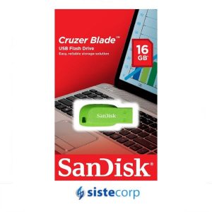 PENDRIVE CRUZER BLADE 16GB ELECTRIC GREEN SANDISK (SDCZ50C-016G-B35GE) - Imagen 2