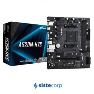 PLACA MADRE (AM4) A520M-HVS ASROCK (90-MXBE60-A0UAYZ) - Imagen 1