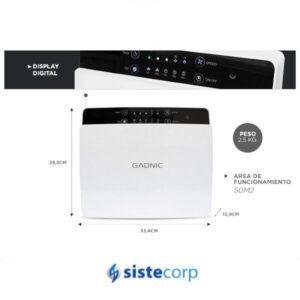 PURIFICADOR DE AIRE GADNIC 50M2 2 EN 1 DESINFECCION UV TIMER
ENTRADA OZONO003 - Imagen 1