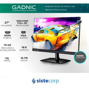 MONITOR GADNIC 27 GAMER G4D71N-F FULL HD 1080P 75 HZ
MONITOR GADNIC GAMER G4D71N DE 27 PULGADAS
FRECUENCIA DE ACTUALIZACION  MON00122 - Imagen 2